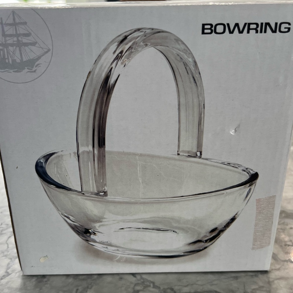 Bowring Glass Basket NWT